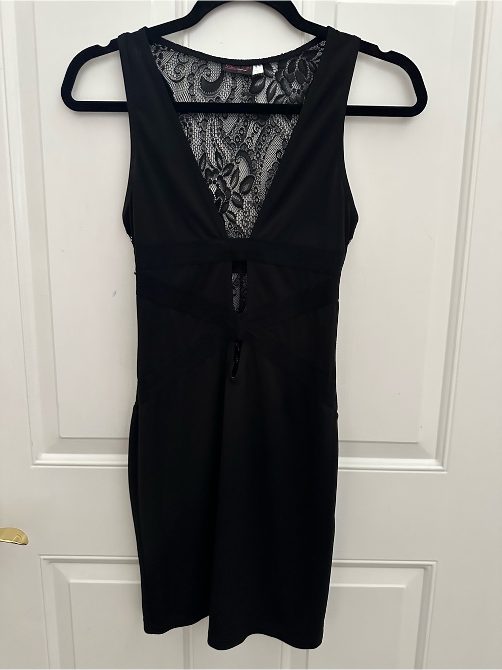 Black Lace-Back bodycon Sleeveless Sheath Dress size XS